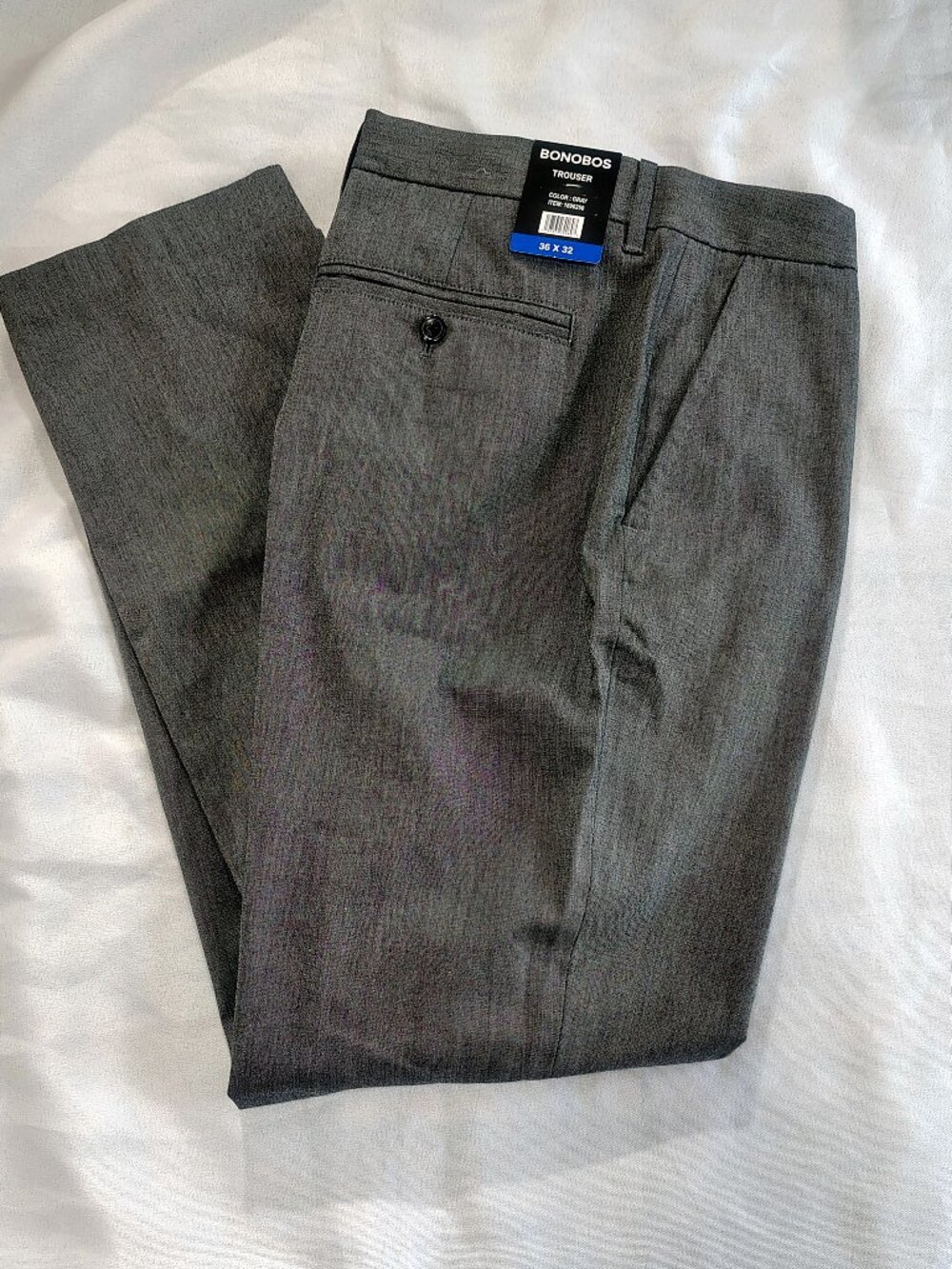 NWT Bonobos Size 36x32 Color Grey Stretch Weekday Warrior Slim Fit Dress Pants